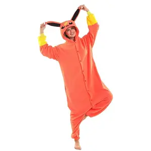 Hot 3D Cosplay Costume Women One-Piece Kigurumi Flareon Pajamas Men Onesie for Halloween Christmas Whole Anime Full Body Pijama