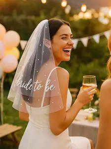 Bride To Be Veil | Embroidered Wedding Getting Ready Veil