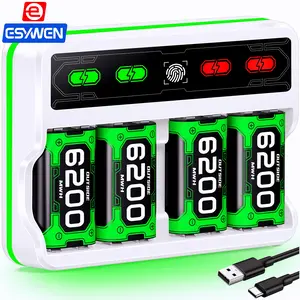 ESYWEN  4x6200 mwh Rechargeable Battery Pack for Xbox Series X Controller with 3 Charging Modes,White