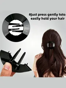 Comfortable Zero Pressure Hair Clip, No Head Pain Back Bun Holder, Elegant Round Hair Clip, Versatile Half-Up Hairstyle, Soft and Gentle Hair Accessory