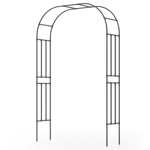 COSTWAY - Outdoor Metal Garden Arch Trellis for Climbing Plants Grape Vine Flower