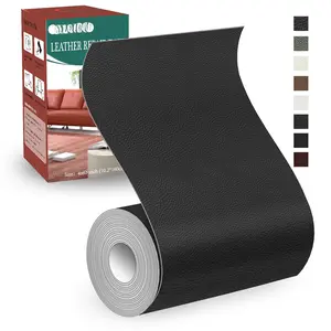 EYYAN Leather Repair Kit for Furniture, 4 x 63 Inches self Adhesive Leather Repair Tape for Damaed Leather Furniture, Sofa Seatin, Leather oods(Black - Litchi rain)