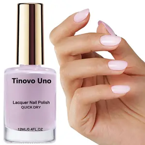 Tinovo Uno Pale Pink Nail Polish 12Ml, Liquid Polish, Naturally drying, no lamp baking required, Dries Quickly, Long-Lasting Shine, with Subtle Shimmer That Reflects Light for Varying Effects on Your Fingertips, Manicure, Nail Art, Nail Care