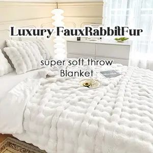 1 Count Soft Faux Fur Throw Blanket Solid Reversible, suitable for any season, multiple purposes