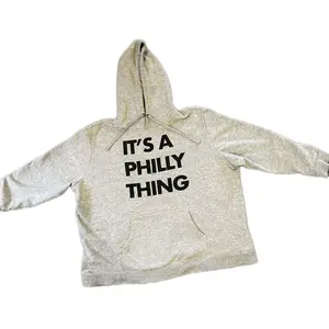 It’s A Philly Thing XL Hoodie - Customized Detailed Lettering slightly bleached  Out Hoodie with Unique Design Womenswear Sweatshirts Tops Comfort Grey Casual Pullover