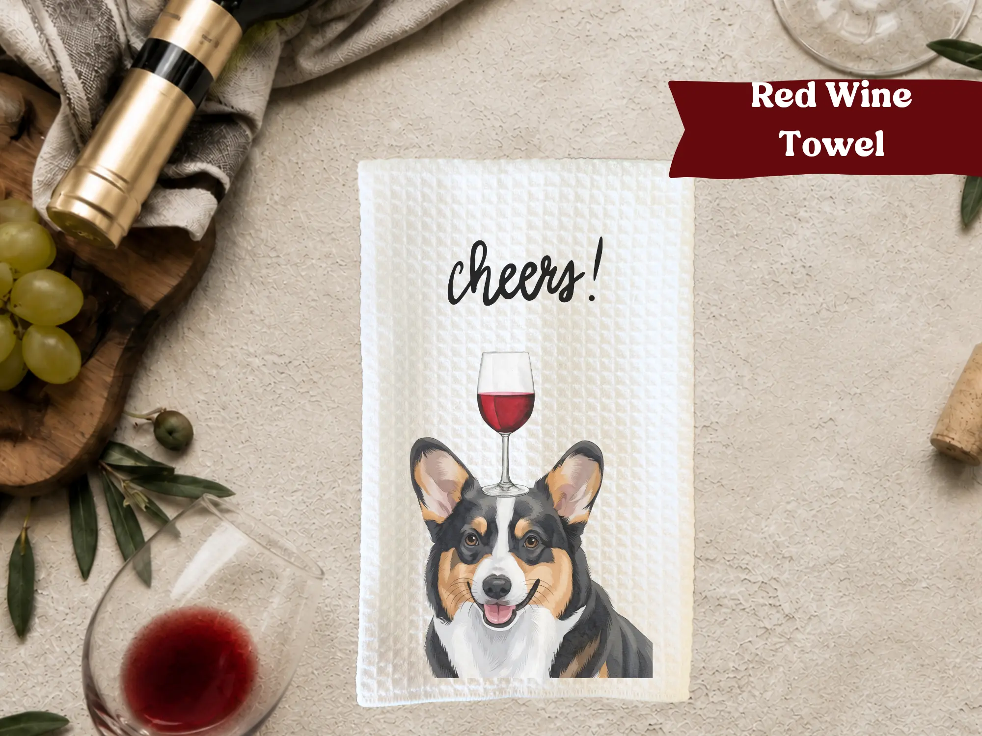 Red Wine Dog towel