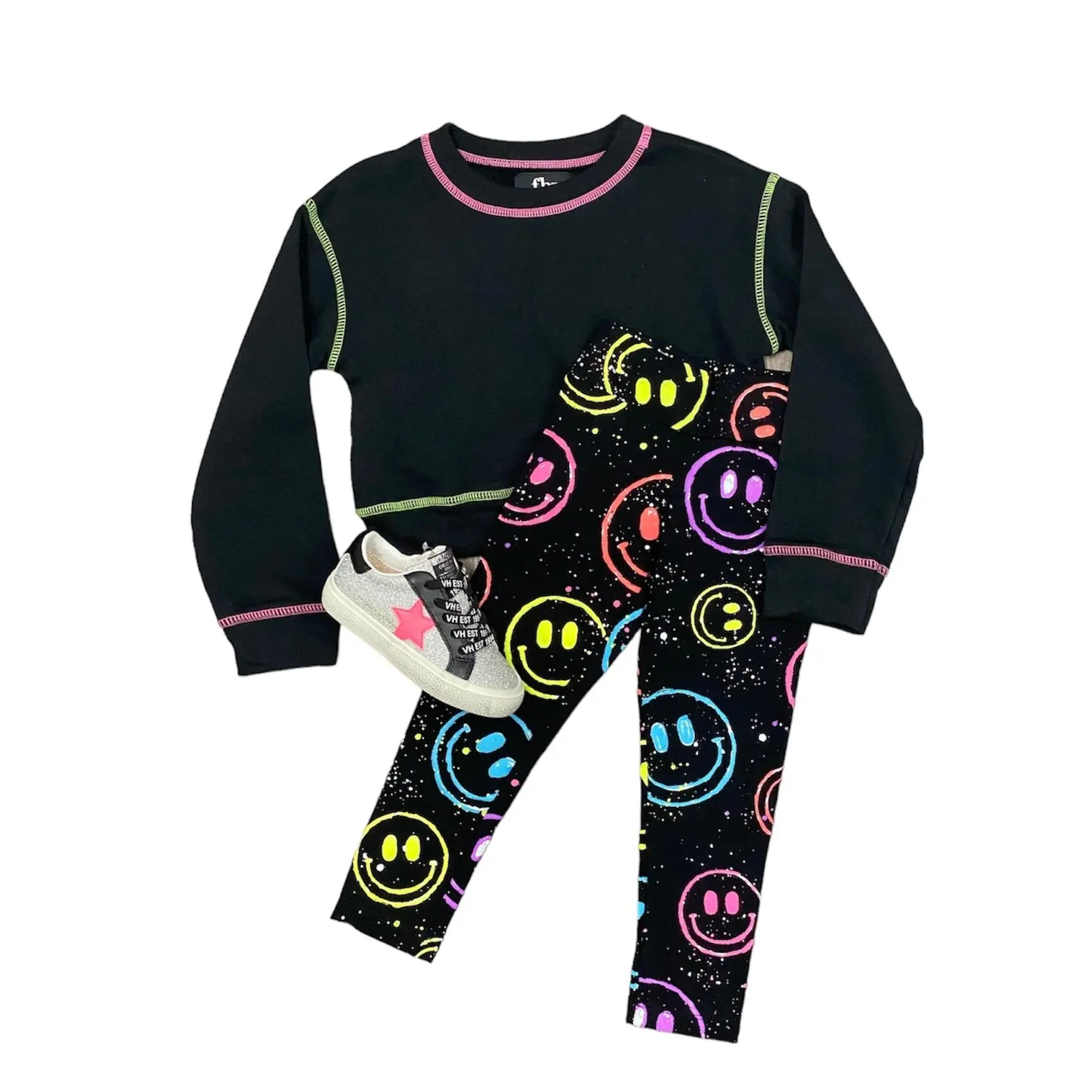 Neon Smiley Leggings