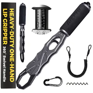ArcPro Fish Gripper with Scale, Aircraft-Grade Aluminum Alloy Fish Lip Gripper 2-in-1 , 40lb Heavy-Duty & Non-Slip 360° EVA Swivel Handle, Corrosion-Resistant Fish Holder, Fresh/Saltwater tiktokshopspringglowup