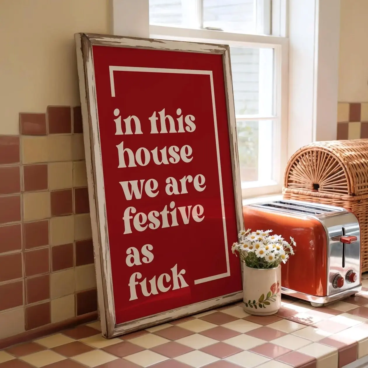 Funny Christmas Typography Wall Art Festive Holiday Decor Poster Unframed U