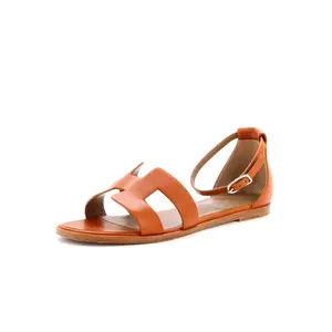 Pre-owned Hermes Women's Santorini Sandals Leather by Rebag
