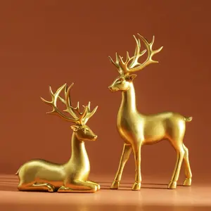 2 Pcs Room Decor Mother Deer, Cute Kids Room Decor Sculptures, Kawaii Fawn Figurines, Christmas Home Decoration