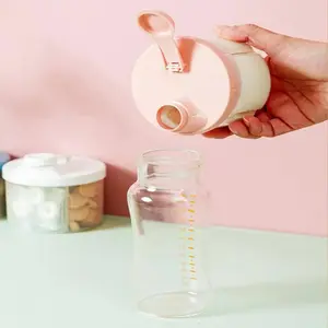 Portable Milk Powder Box With Compartments, 1 Count Food Storage Box, Snack Container For Home Use