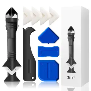 Caulking Tool Caulk Remover Grout Removal Tool Caulk Tool with 3 Glass Glue Corner scrapers - Caulk Remover Tool 3 in 1 caulking Tools Caulk Tool.