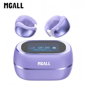 MGALL C100 Multifunctional Clip-On Wireless Headphones with 2025 Bluetooth 6.0, LED Touch Screen, Prevent Earphone Loss, Audio Earbuds for Music & Calls, Ideal Gift for Men & Women