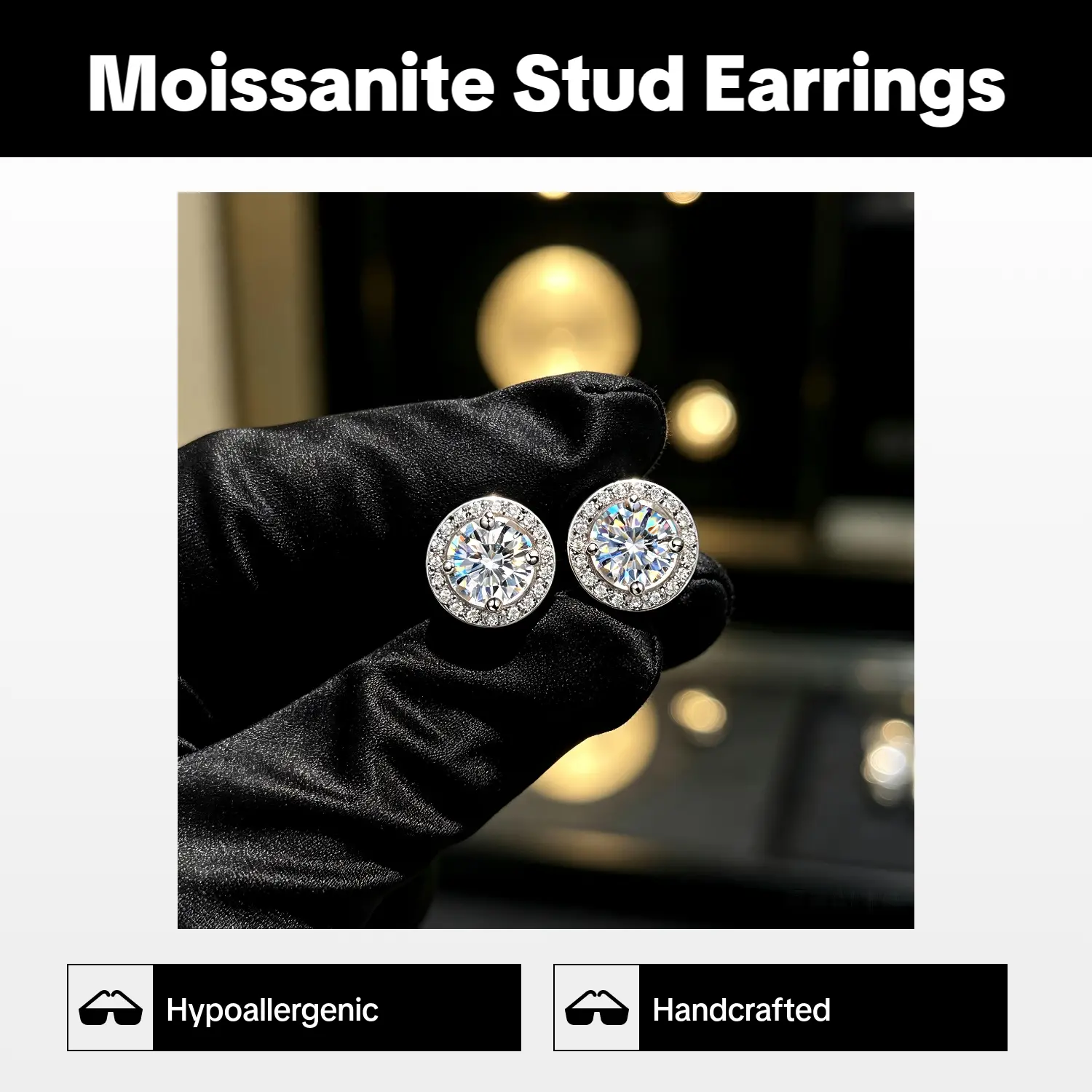 【2026 Must be 】TREND ALERT S925 Sterling Silver Soft-Needle Stud Earrings, 0.3ct / 0.5ct / 1ct / 2ct Zircon & Moissanite Style Men’s Jewelry, 2026 New Arrivals Diamond Studs with Authenticity Certificate