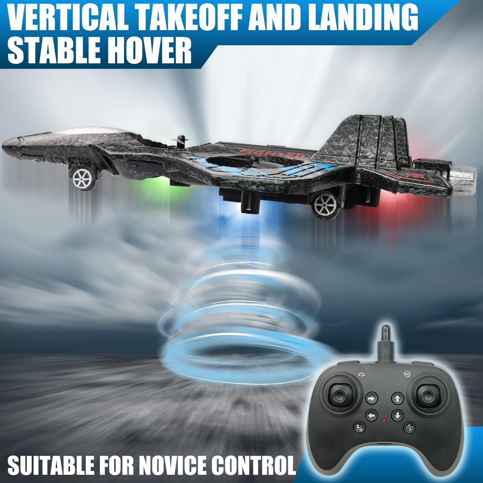 RC Stunt Fighter Jet Toy, Foam Remote Control Airplanes RC Planes, RC Airplane Fighter Jet with Light, 360° Flip Fighter Jet Toys, Stunt Roll, Airplane Toy Gifts for Adults Kids Boys