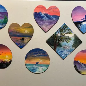 6” Hand-Painted Fridge magnets Decor Magnetic Gift
