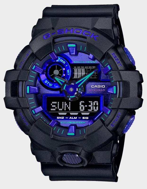 G-SHOCK GA700VB-1A Watch, Black  &  Blue