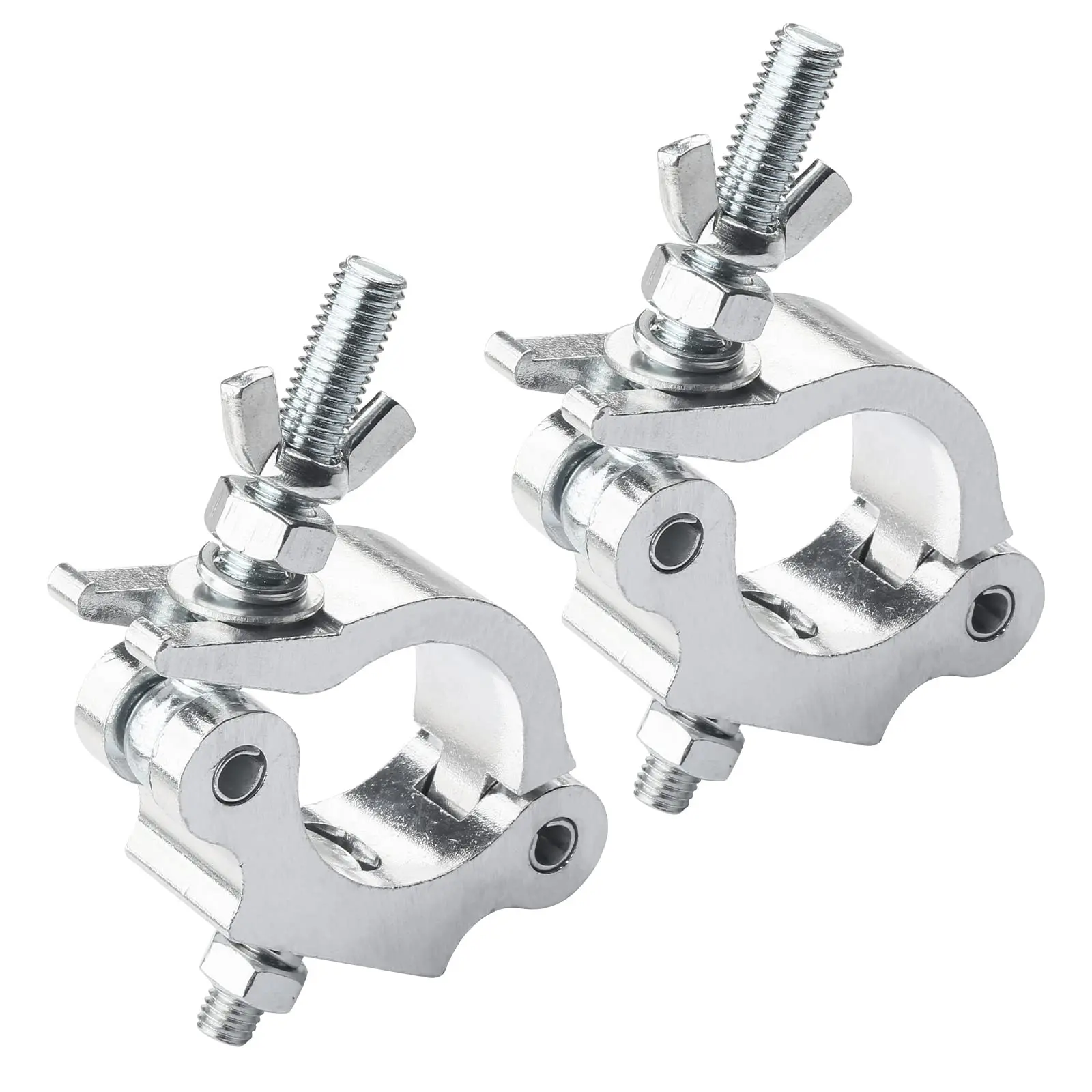 2 Packs of Clamps for Lights, Stage Lighting Accessories, O-Clamp, 40-52mm, Aluminum, 100kg Safety Load