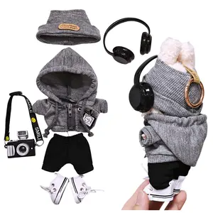 6 Premium Fabric Labu Outfit Sets for 15cm/17cm Dolls Complete Fashion Wardrobe with Tops Pants Shoes