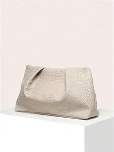 New Large Capacity Woven All Seasons Handbag, Simple Style Office Business Commuter Bag, Storage Elegance Evening Party Bag, Textured Bag
