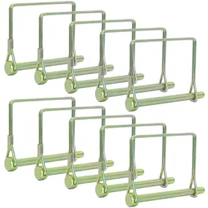 Pack of 10  Trailer Pins - 2-3/4" x 1/4" (L x W) - Featuring PTO Pins, Lock Pins, Trailer Hitch Pins, and Shaft Locking Coupler Pins for Farm , Towing, Lawn Equipment and Hitches.