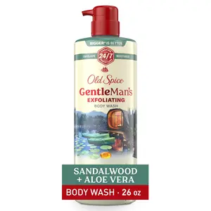 Old Spice Men'S Body Wash for Men, Sandalwood and Aloe Vera, 24/7 Shower Fresh, 18 Oz, Exfoliation + Moisturization, 26Oz Procter & Gamble