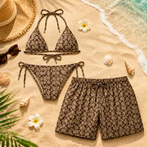 Signature Swim Coa Matching Couple Swimwear Set 2026, Viral Couple Bikini & Men’s Shorts for Beach Vacation Gift