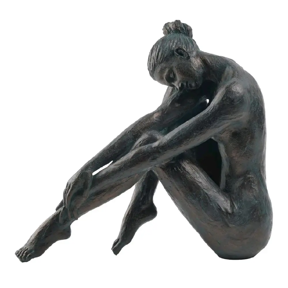 Yoga Dancer Statue Home Decoration - Resin Bronze Sculpture Modern Creative Home Garden Statue Handicrafts Art Ware Home Décor Office Room or Outdoor Garden Gifts 16.3 x 7.15 x 13.9 Inch