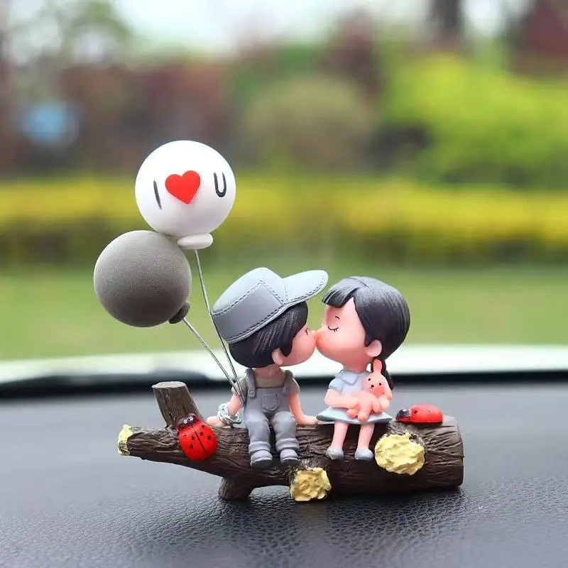 Car Dashboard Decoration, Cute Tree Branch Couple & Balloon Ornament, Car Interior Decoration for Car