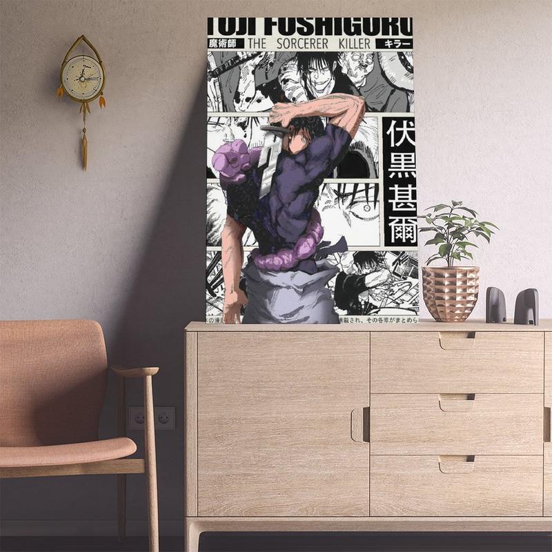 Toji Jujutsu Kaisen Anime Poster Print JJK Manga Artwork Wall Hanging Home Decor Gojo Geto Minimalist for Anime Fan