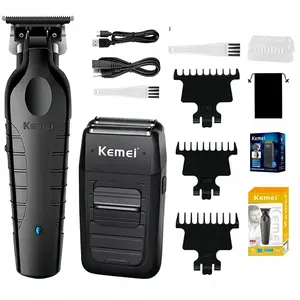Kemei Professional Hair Trimmer Set, Electric Shaver for Men, Home Use, Barber Shop, Holiday Gift, Km-2299 Km-1102