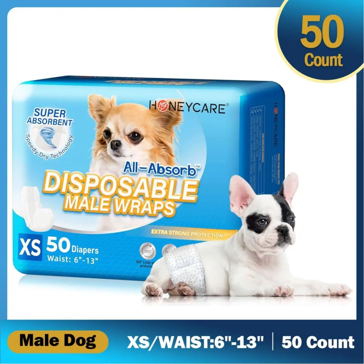 Male-XS(6''-13'')-50 pcs