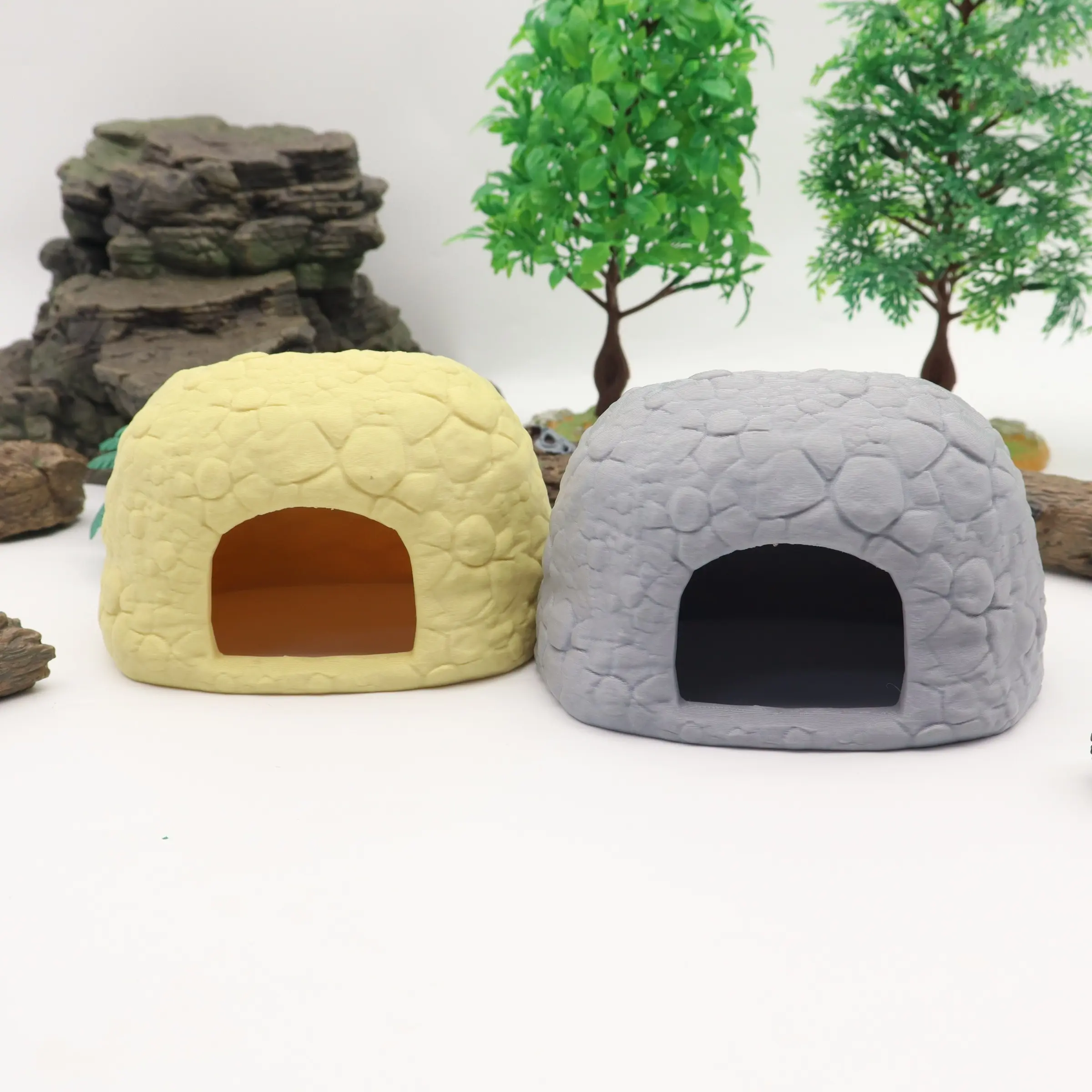 3D Printed Lizard House Enclosure Pet Supplies, Amphibian Habitat, Simple and Elegant Design, Ideal for Reptile Lizards, Durable Animal Sunbathing Platform Home