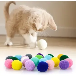 20pcs Soft Plush Balls for Cats, Lightweight Interactive Toys, Multicolor Cat Training & Play, Durable Non-Toxic Material, Pet Supplies