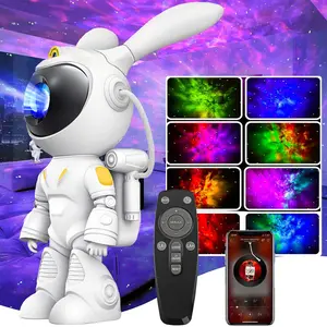 Astronaut Design Projector Night Light, USB Powered Projector Night Light with Remote Control, Room Decoration LED Night Light for Home Bedroom, Adjustable Brightness Light