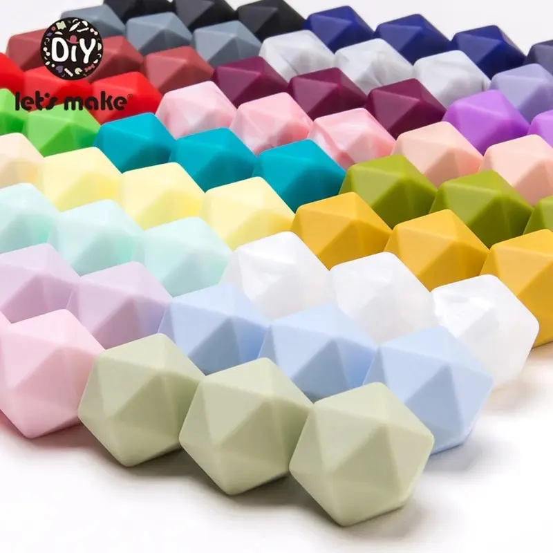 Christmas Toys Christmas ToysLet's Make 10pc 14mm Silicone Beads Hexagon Bpa Free Silicone Teether Diy Teething Toy Baby Chewable Accessories Baby Teether