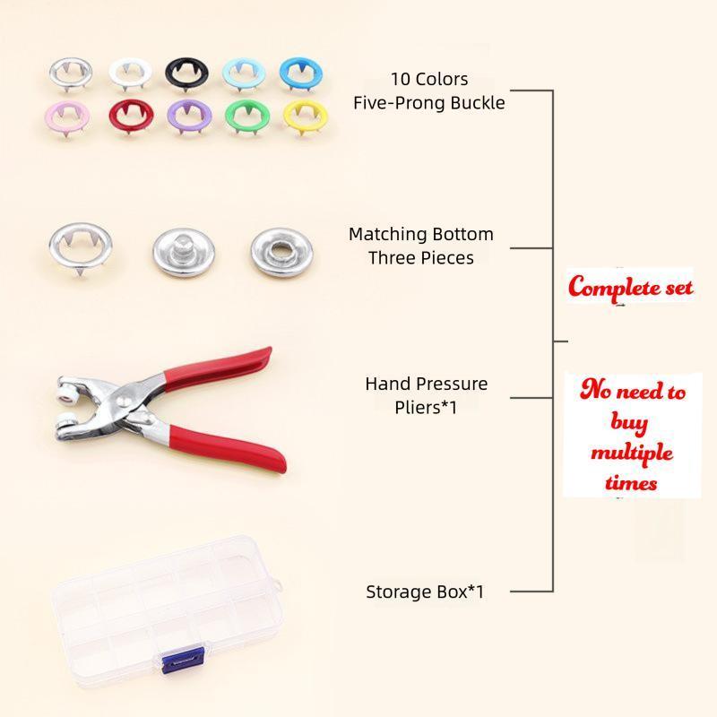 2026 New Year's Gift for Clothes, 50/100 sets of snap button kits with pliers, suitable for sewing, DIY crafts, clothing, hats, bags, and sewing supplies,Clothing Makeover Plan, Portable, New Year's gift ideas