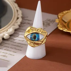 Vintage Devil's Eye Open Ring – Personalized & Elegant – Women‘s Daily Wear to Music Festivals & Weddings – Ideal Valentine’s Gift or Mother‘s Day Present for Mom