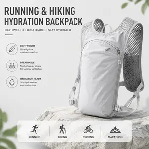 Unisex Outdoor Cycling Running Hiking Hydration Vest Backpack Lightweight Breathable Marathon Trail Running Water Bladder Pack Sports Safety Gear Outing Father's Day Gift