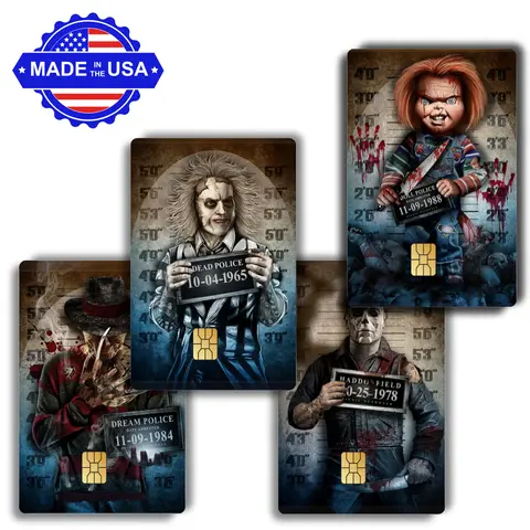 Halloween Criminals Decal Credit Card Cover Vinyl Skin Sticker for Cards