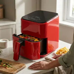 3.17QT Square Air Fryer - Clear Window, Simple Operation, Non-Stick Dishwasher-Safe Basket, 400°F Rapid Air Crispy Technology, Automatic Power-Off, Labor-Saving, Mini Portable Non-Stick Insert Fryer