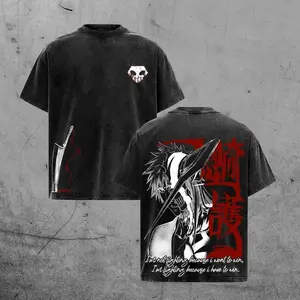 [Collection] Ichigo Kurosaki Rage Bankai Bleach Anime Unisex Oversize Anime Manga Washed Heavyweight Cotton T-shirt, Gift For Anime Fan, Anime Lover Bleach Fan