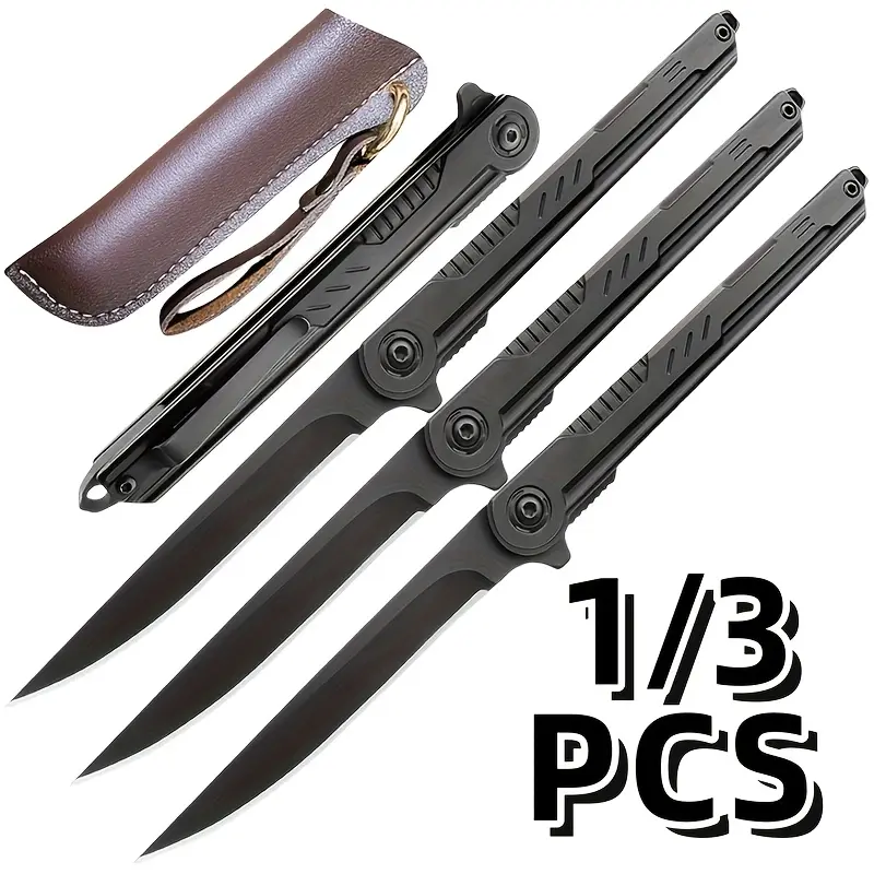 1/ 3pcs Ultimate Edition Super Folding Knife EDC Pocket Knife Durable Sawtooth Blade Life Knife Quick Opening Glass Shatter Clip Multi Functional Knife Suitable for Outdoor Camping Exploration & Emergency Situations