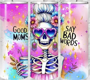 20oz good moms say bad words tumbler with straw Drinkware