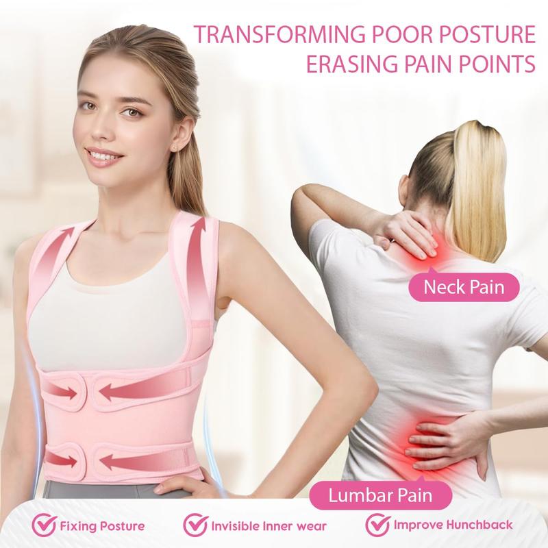 Back Brace Posture Corrector for Women and Men, Shoulder Straightener, Adjustable Full Back Support, Upper and Lower Back Pain Relief - Scoliosis, Hunchback, Hump, Thoracic, Spine Corrector