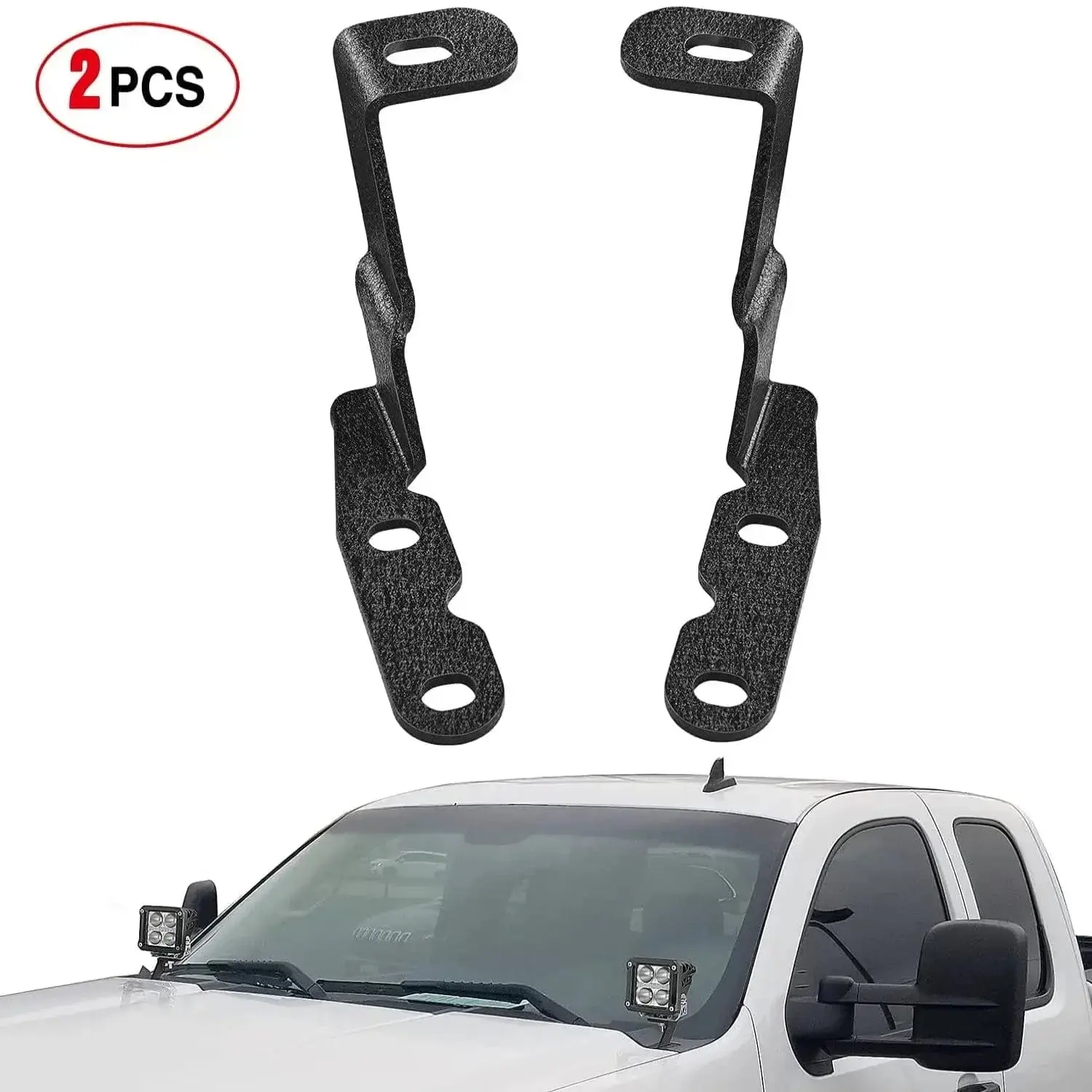 Nilight Heavy Metal Dual Side Led Car Work Lights Hood Mounts - 2 Stable Brackets, 2.75x8.1" Easy-Install Truck Accessories for 1999-2006 & 2007-2013 Chevy/GMC Yukon Sierra, Suburban Tahoe Silverado Ditch Lights