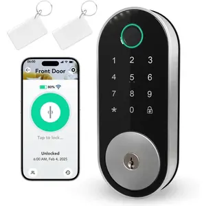 Built-in WiFi Fingerprint  Deadbolt with Keypad - Keyless Entry Lock for , Airbnb, Rental, /Seniors, Remote App Access, Auto Lock, DIY Setup (No Gateway Needed), Alexa &  Compatible