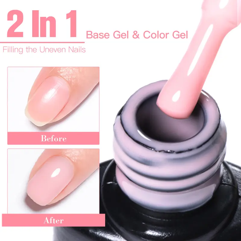 MTSSII 7ml Nude Rubber Base Gel Nail Polish, Pink Milky White Nude Color Gel Polish, Transparent UV LED Gel Varnish Nails Gel Based Festival Gifts, Manicure, DIY French Manicure, Nail Gel Art, French Tips Nails, Uv Light Gel