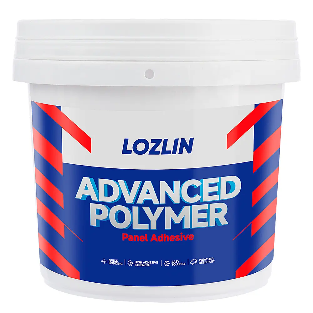 LOZLIN Advanced Polymer Adhesive Wood Glue (2.2 lb) - Waterproof, Fast-Curing Repair Wood Glue for Woodworking, Furniture Repair, Bonds Hardwood, Softwood, MDF, Includes 4 Brushes